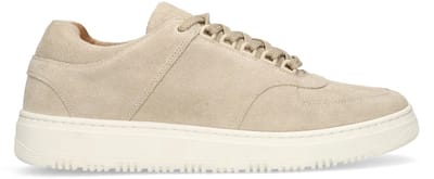 Manfield - Heren - Beige suède sneakers - Maat 40