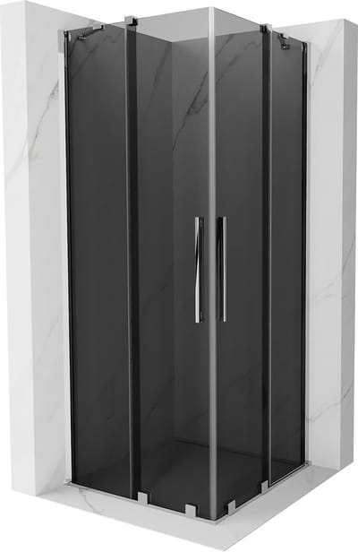 Mexen Velar Duo schuifdouchecabine 80 x 80 , grafiet, chroom - 871-080-080-42-01