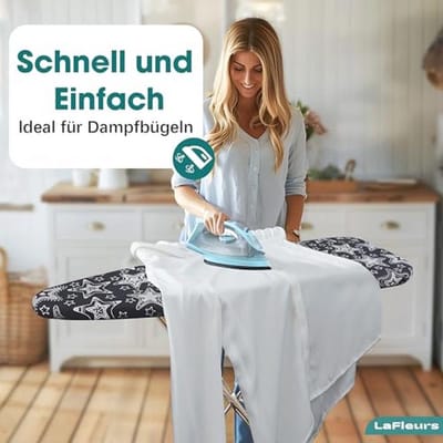Strijkplankovertrek 140x45 - Katoen met Comfortabele Bekleding en Spanner - Geschikt voor Stoomstrijkijzer