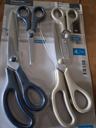Crelando Scharen Set - 4-delig - Hobbyschaar - Clos-upschaar - Kleermakersschaar - Huishoudschaar - Zachte handgrepene
