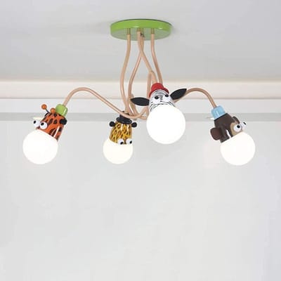 Hanglamp Plafondlamp - Kinderkamer Verlichting - Sfeervol Licht - Creatieve Dierenvormen - 3 Lampen - Multicolor
