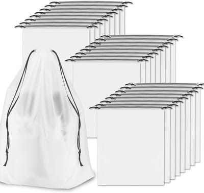 24 Stuks Reis Schoenenzakken, Multifunctionele Waterdichte Opbergzakken voor Ondergoed, Transparante Trekkoord Organizer voor Schoenen en Kleding, Ideaal voor Vakanties en Weekendjes Weg