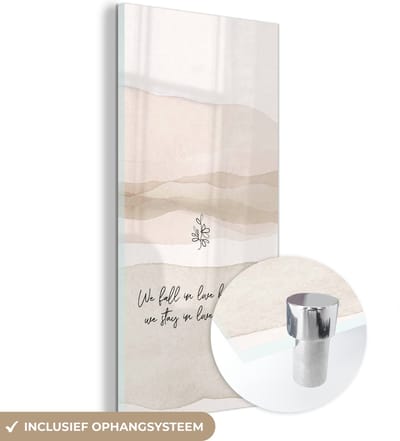 MuchoWow® Glasschilderij 60x120 cm - Schilderij acrylglas - We fall in love by chance, we stay in love by choice - Spreuken - Quotes - Liefde - Foto op glas - Schilderijen