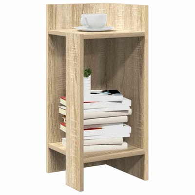 vidaXL - Bijzettafels - 2 - st - met - plank - 25,5x27x60 - cm - sonoma - eikenkleurig