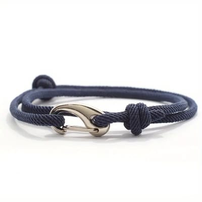 Livano Armband - Staal - Nep Zilver - Heren - Marineblauw