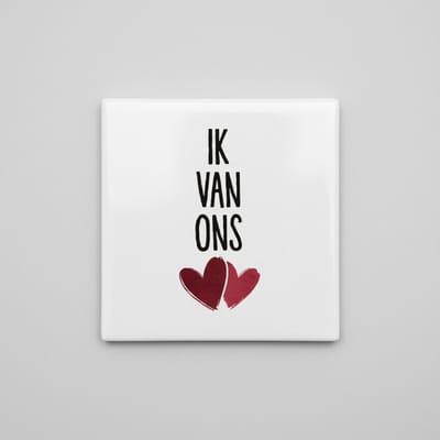 Romantische Liefdestekst Decoratieve Keramische Tegel 15x15 cm – “Ik van ons” Hart Wanddecoratie Cadeau