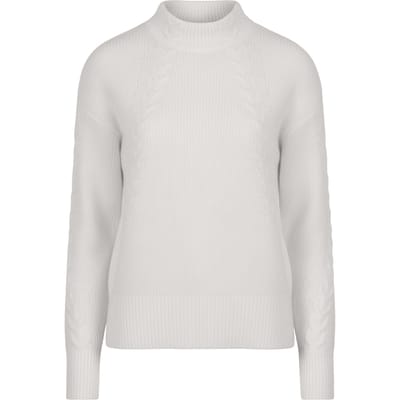 EsQualo Sweater Oblique Cable Light Grey Maat: S | Sweaters Outlet | Dames | Wit