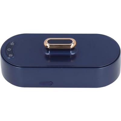 Machine Nettoyeur de Bijoux 45KHZ 15W 5V Faible Bruit 350ML Rechargeable USB Nettoyeur de Bijoux à Ultrasons blue