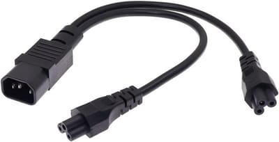 Verlengkabel Splitter - Y-Kabel Adapter - Twee Apparaten Voeden - IEC C14 naar C5 - 0.3 meter - Zwart