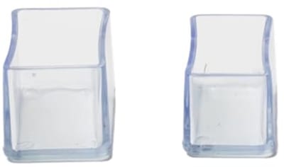 Rechthoekige Stoelpootdoppen - Set van 8 Transparante Beschermkappen voor Vloeren, Antislip Stoelpoothoezen - 50 x 100 mm