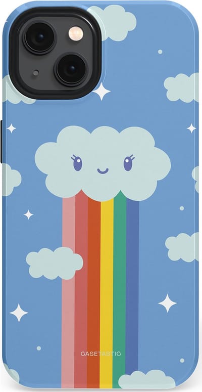Casetastic Hoesje Geschikt voor Apple iPhone 13 Magsafe - Stijlvolle Beschermende Duo-layer Case - Regenboogwolkje