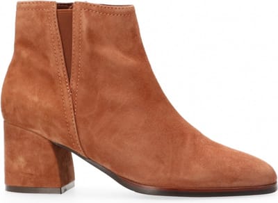 Van Dalen - Avila enkellaars op hak suede - Cognac - 38