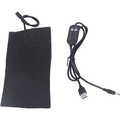 Elektrisch Stoffen Verwarmingskussen USB 4 Standen Instelbare Timer Opvouwbaar Koolstofvezel Wasbaar DC5V black