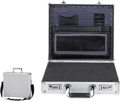Aluminium Koffer - Veiligheidskoffer Aktetas - Documenten Vervoeren - Afsluitbaar Wachtwoordslot - 14 inch - Zilver