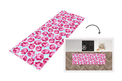Keukenloper - Loper keuken - Bloemen - Rozen - Patroon - 150x50 cm - Keukenloper vinyl