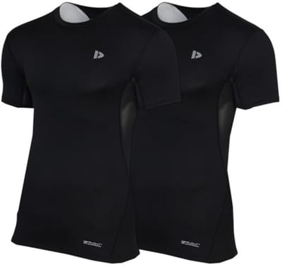 2-Pack Donnay - Baselayer Shortsleeve - Thermo/Sportshirt - Heren - Black (020) - maat S