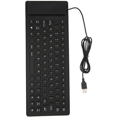 Opvouwbaar Siliconen Toetsenbord 85 Toetsen Opvouwbaar Design Stil Bedraad Waterdicht Stofdicht Flexibel zwart