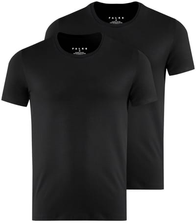 FALKE Daily Comfort Multipack Round Neck ademend katoen top van onderlaag heren zwart - maat S