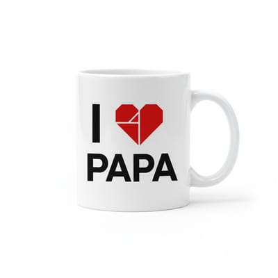 I Love Papa Mok – Hartjes Design – Perfect Vaderdag of Papa Waardering Koffiemok 330 ml