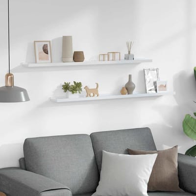 vidaXL - Wandschappen - 2 - st - 100x9x3 - cm - wit
