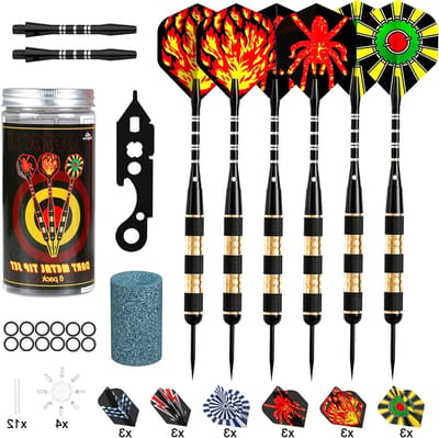 Professionele Darts Set met 6 Stuks, 24g Metaal Tip, Aluminium Schachten en Extra Accessoires voor Dartspellen