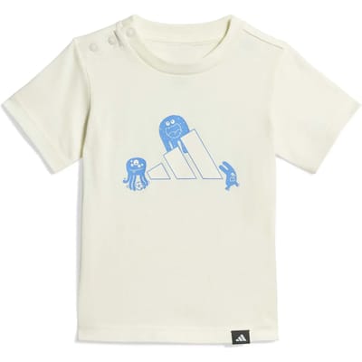 Adidas Tiro_nster Graphic T-shirt Met Korte Mouwen Beige 9-12 Months Kinderen