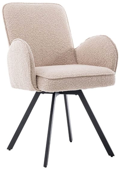 Tower Living Livo Armstoel - fabric Ascot 12 Beige (draaibaar)