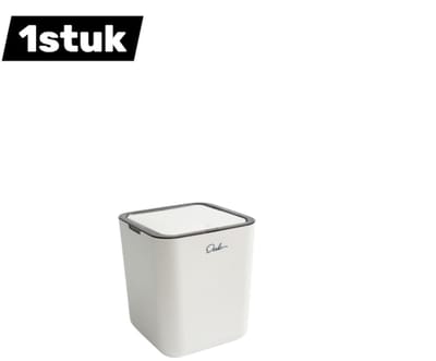 1stuk - prullenbak - Mini-prullenbak - Kleine Afvalbak met Deksel - Compacte Vierkante Prullenbak voor Bureau, Slaapkamer en Badkamer - Geschikt voor woonkamer en slaapkamer - wit