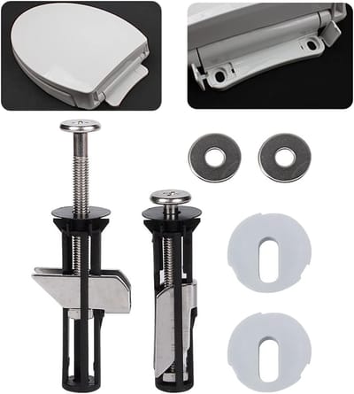2 stuks - toiletbrilbevestigingen - toiletdekselbevestigingsschroeven - toiletbrilvergrendelingsbout - toiletbrilbouten - toiletaccessoires - Eenvoudig te installeren bevestigingen, schroeven, bouten, scharnieren, vervangingsset