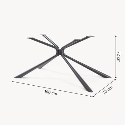 Tafelonderstel Havosanlurg 160x70x72 cm spider poot zwart [en.casa]