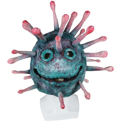 Groen virus latex masker, feestmasker One size groen