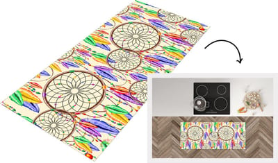 Keukenloper - Loper keuken - Dromenvanger - Veren - Patronen - 120x50 cm - Keukenloper vinyl