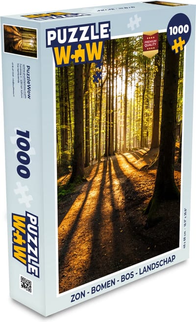 Puzzel Zon - Bomen - Bos - Landschap - Natuur - Legpuzzel - Puzzel 1000 stukjes volwassenen