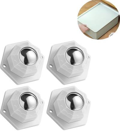 kogelrollen - meubels zelfklevend - sterk rolwiel - 360 graden - mini-kogelwielen - meubelwielen- Zelfklevende Meubelwielen - plat mini-universeel wiel - kleine meubels - vuilnisemmer - opbergdozen - wit - 4 stuks