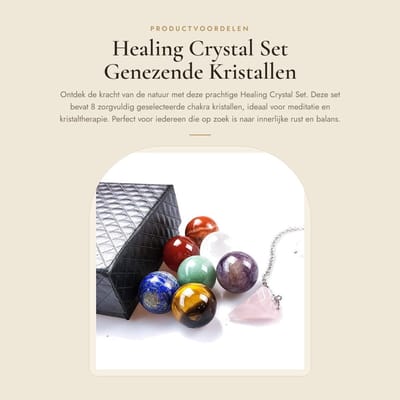 Dailygoods- Chakra Kristallen Set - 8 Stuks - Geschenkdoos - Kristal Therapie - Meditatie - Healing Crystal Ketting - Healing Crystals