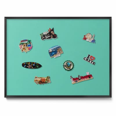 Tulup Magneetbord met Zwarte Frame - Munt Magneetbord Met Effen Achtergrond - 80 cm x 60 cm - Muntkleur - Memobord Magnetisch - Magnetisch Bord Rechthoekig - Magnetisch Bord voor aan de Wand