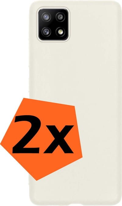 Hoes - 2 Stuks - Geschikt voor Samsung Galaxy M22 - Sterk & Shockproof - Case Siliconen - Back Cover - Telefoon Hoes - Wit