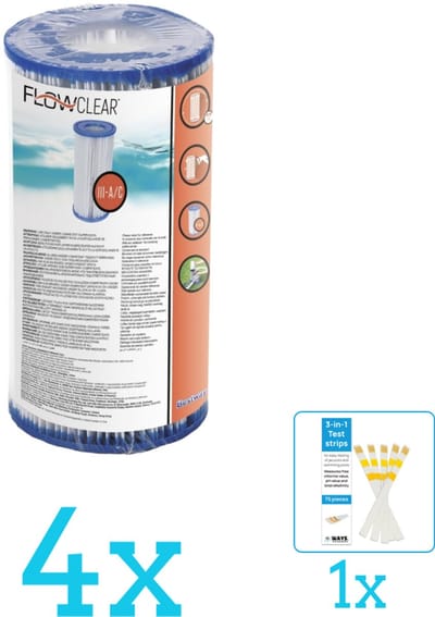 Bestway - Flowclear - Filtercartridge Type III - Volumebundel - Filter - 4-delig