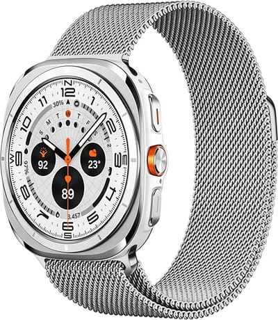 SBG Milanees Bandje Geschikt voor Samsung Galaxy Watch Ultra / 2 - Roestvrij Stalen Horlogebandje Magnetisch - Zilver
