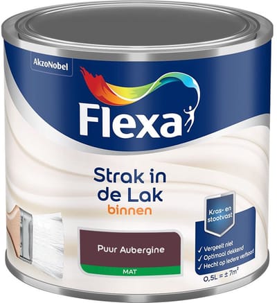 Flexa - Strak In De Lak Binnenlak Mat - Puur Aubergine - Mengverf - 500 Ml