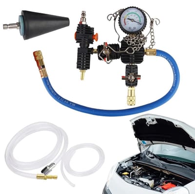 Koelmiddel Tester - Lekzoeker Set - Auto Onderhoud - Vacuüm Vulfunctie - 28 cm - Zilver