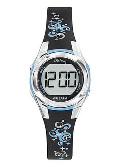 Tekday-Digitaal-Kinderhorloge-Silicone band-Baby blauw/Zwart