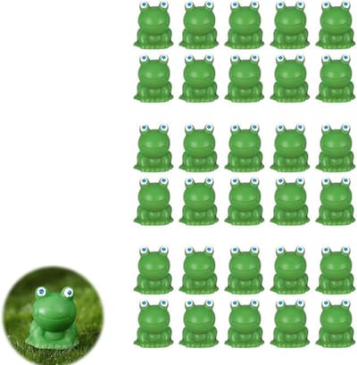 30 stuks hars kikkers voor tuindecoratie, miniatuur kikkerfiguren van kunsthars
