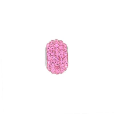 Blinx Jewels Zilveren Hanger Roze Bol Steentjes Strass