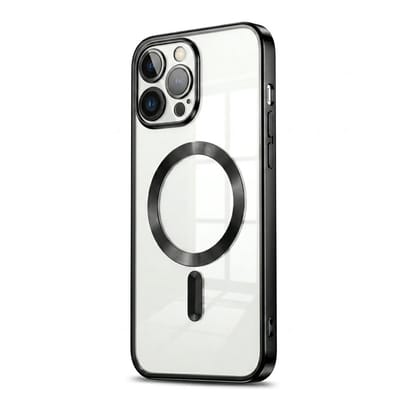 Hoesje Geschikt voor iPhone 12 pro en Geschikt voor Magsafe - Telefoonhoesje Zwart en Transparant