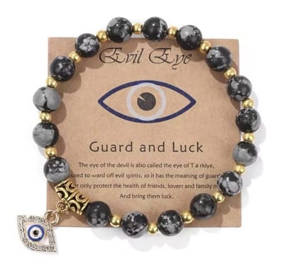 Akyol - Zwarte Evileye armband – evil – eye – blauwe evileye – armband– unisex – geluk – bescherming – boze oog ketting - turkse oog - nazar - cadeau voor vriendin - blauwe oog armband – vrienden armband