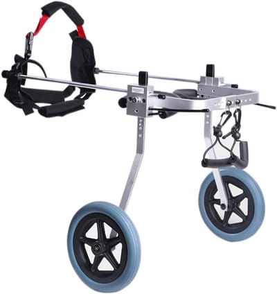 Hondenrolstoel - Huisdier rolstoel - Huisdier mobiliteit - Verstelbaar aluminium frame - XXS tot L - Zilver