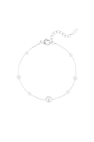 Bolletjes dames armband zilverkleur - Stainless steel - Waterproof - 16,5 cm - Sieraden