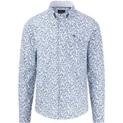 Fynch-Hatton Overhemd Allover Floral Pattern Premium Cotton Navy / male