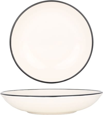 Bonna Diepbord - Linea Black - Porselein - 23 cm (1000cc) - set van 6